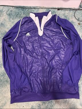 adidas White and Purple Windbreaker Jacket